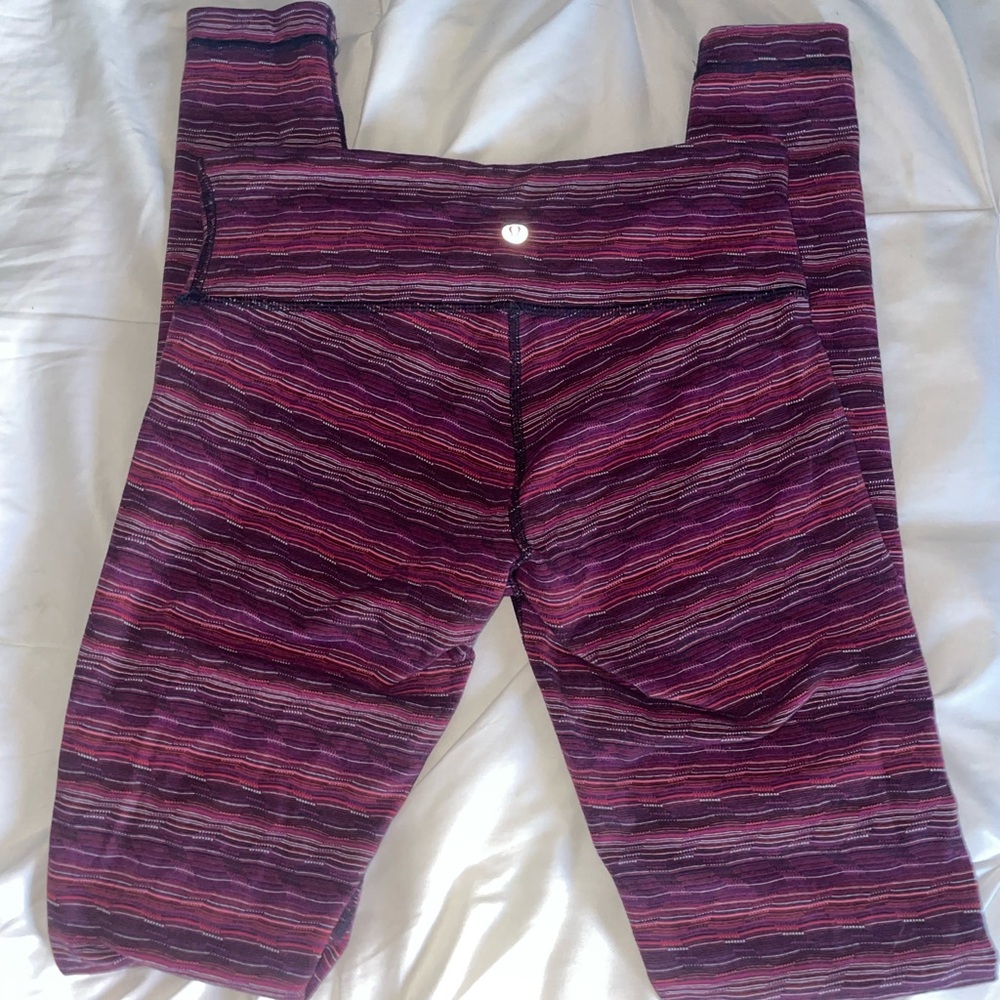 Lululemon Striped Purple Leggings